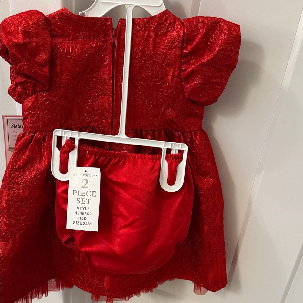 Rare Editions Red Formal Kids Dress - Picture 3 of 3